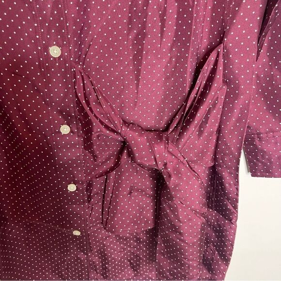 Thakoon Silk wrap tie oversized shirt dress Maroon NWT SMALL - Picture 8 of 10